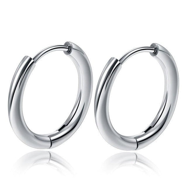 Planet Gates Black Color / 20MM 1 Pair Stainless Steel Hoop Earrings Women Men Gold Color Small Earrings Girl Jewelry Pendientes Mujer Aretes Cartilage Piercing