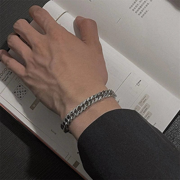 Planet Gates Black color / 22cm / 5mm 3-11mm Thick Waterproof Chain Bracelet for Men Stainless Steel Cuban Chain Wristband Classic Punk Heavy Men's Jewelry Gift