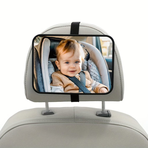 Planet Gates Black Crash Tested And Certified Shatterproof Car Mirror For Rear Facing Infant With Wide Crystal Clear View