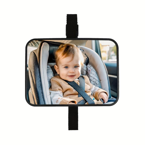 Planet Gates Black Crash Tested And Certified Shatterproof Car Mirror For Rear Facing Infant With Wide Crystal Clear View