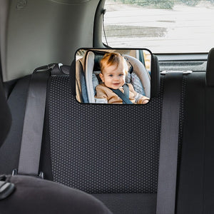 Planet Gates Black Crash Tested And Certified Shatterproof Car Mirror For Rear Facing Infant With Wide Crystal Clear View