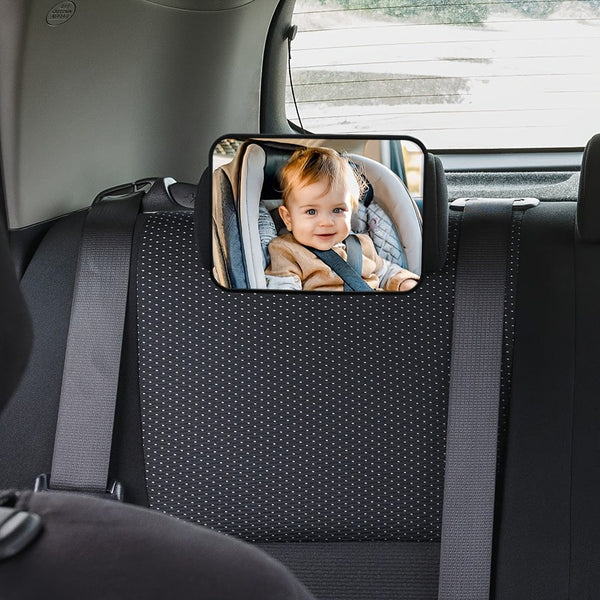 Planet Gates Black Crash Tested And Certified Shatterproof Car Mirror For Rear Facing Infant With Wide Crystal Clear View
