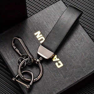 Planet Gates 【black】 Creative Simple Fashion Keychain Pendant Cool Key Chain Ring Hand Rope Bag Ornament High-end Retro PU Leather Keychain Hanging Buckle Key Accessories