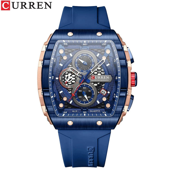 Planet Gates black CURREN Top Brand Men's Watches Luxury Square Quartz Wristwatch  Waterproof Luminous Chronograph Watch for Men Date Clock