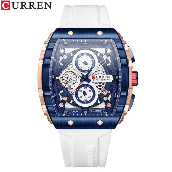 Planet Gates black CURREN Top Brand Men's Watches Luxury Square Quartz Wristwatch  Waterproof Luminous Chronograph Watch for Men Date Clock