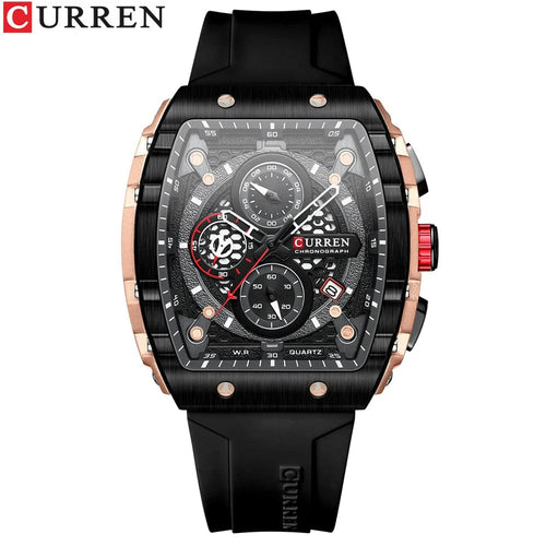 Planet Gates black CURREN Top Brand Men's Watches Luxury Square Quartz Wristwatch  Waterproof Luminous Chronograph Watch for Men Date Clock