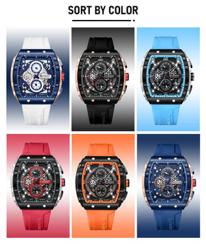 Planet Gates black CURREN Top Brand Men's Watches Luxury Square Quartz Wristwatch  Waterproof Luminous Chronograph Watch for Men Date Clock