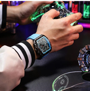 Planet Gates black CURREN Top Brand Men's Watches Luxury Square Quartz Wristwatch  Waterproof Luminous Chronograph Watch for Men Date Clock