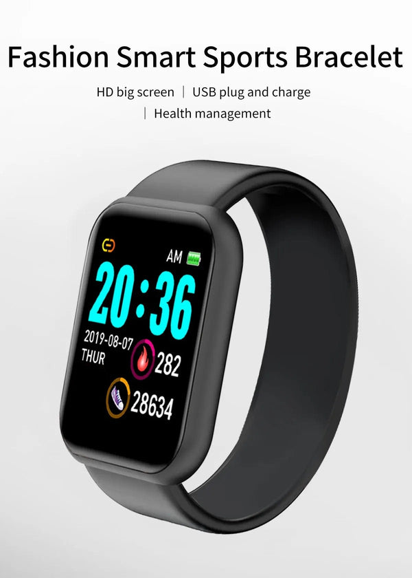 Planet Gates Black Customized True Pedometer Chip Multifunctional Smart Watch Men Women Bluetooth Connected Phone Music Fitness Sports Bracelet