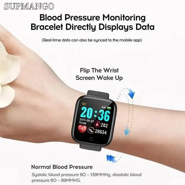 Planet Gates Black Customized True Pedometer Chip Multifunctional Smart Watch Men Women Bluetooth Connected Phone Music Fitness Sports Bracelet