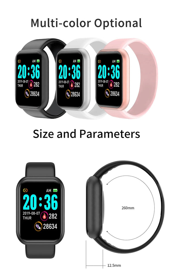 Planet Gates Black Customized True Pedometer Chip Multifunctional Smart Watch Men Women Bluetooth Connected Phone Music Fitness Sports Bracelet