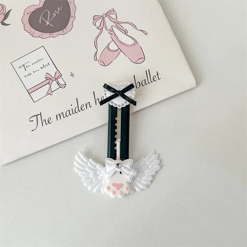 Planet Gates black Cute Cat Paw Utility Knife Lovely Wing Bowknot Style Open Box Cutter Letter Envelope Opener Mail Knife School Office Supplies