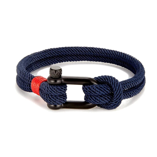Planet Gates Black Darkblue / 23cm MKENDN Men Black Stainless Steel U shape Survival Bracelet Outdoor Camping Rescue Emergency Shackle Rope Bracelet For Women