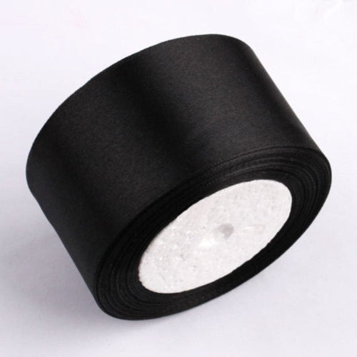 Planet Gates Black / Diameter 40mm 1 Roll, 22meters 4cm Silk Satin Ribbons Crafts Bow Handmade Gift Wrap Party Wedding Christmas Decorations, Ribbons For Bouquets, Craft Supplies, Fabric, Handmade Wedding Bouquets Material, Gift Packaging Materials,