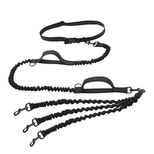 Planet Gates Black Dog Leash Hands-free Leash Suitable for Pets Running and Walking Dog Harness Collar Jogging Leash Adjustable Multi-Dog Leash Use