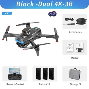 Planet Gates Black Dual 4K-3B New P15 Drone Professional 8K GPS Dual Camera Obstacle Avoidance 5G Optical Flow Positioning Brushless RC Dron Quadcopter 10000M