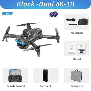 Planet Gates Black Dual 8K-1B New P15 Drone Professional 8K GPS Dual Camera Obstacle Avoidance 5G Optical Flow Positioning Brushless RC Dron Quadcopter 10000M