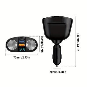 Planet Gates Black Dual Port Car Charger Adapter: Charge Multiple Devices Simultaneously With Digital Display!