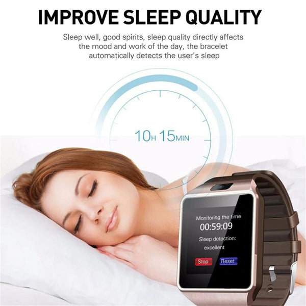 Planet Gates black DZ09 Smart Watch Sleep Monitor 1.56" HD Color Screen Built-in Sports Modes Smartwatch Fitness Tracker