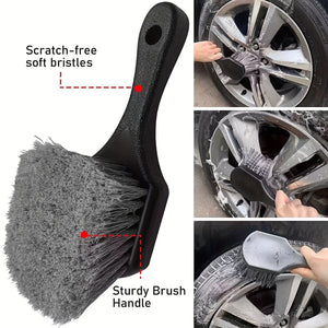 Planet Gates Black Effortlessly Clean Your Car's Wheels & Tires - Soft Bristle Car Wash Brush!