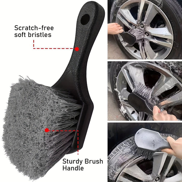 Planet Gates Black Effortlessly Clean Your Car's Wheels & Tires - Soft Bristle Car Wash Brush!