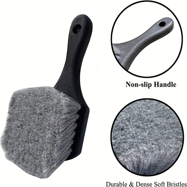Planet Gates Black Effortlessly Clean Your Car's Wheels & Tires - Soft Bristle Car Wash Brush!
