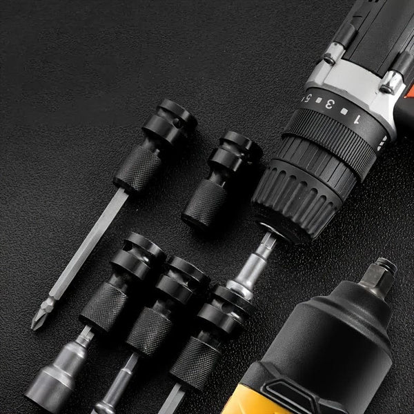 Planet Gates Black Electric Wrench Conversion Head Telescopic Bullet Sleeve Conversion Connector 1/2 To 1/4