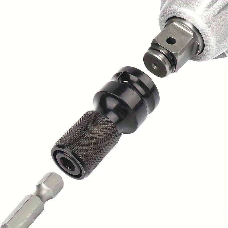 Planet Gates Black Electric Wrench Conversion Head Telescopic Bullet Sleeve Conversion Connector 1/2 To 1/4