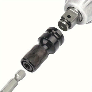 Planet Gates Black Electric Wrench Conversion Head Telescopic Bullet Sleeve Conversion Connector 1/2 To 1/4