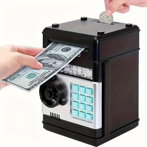 Planet Gates black Electronic Piggy Bank Password Safe Box Money Boxes For Children Digital Coins Cash Saving Safe Deposit Atm Machine Kid Gifts