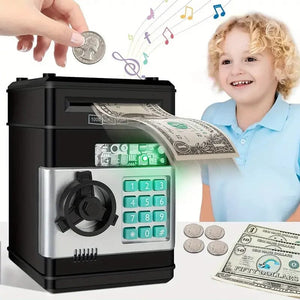 Planet Gates black Electronic Piggy Bank Password Safe Box Money Boxes For Children Digital Coins Cash Saving Safe Deposit Atm Machine Kid Gifts