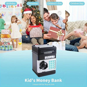 Planet Gates black Electronic Piggy Bank Password Safe Box Money Boxes For Children Digital Coins Cash Saving Safe Deposit Atm Machine Kid Gifts