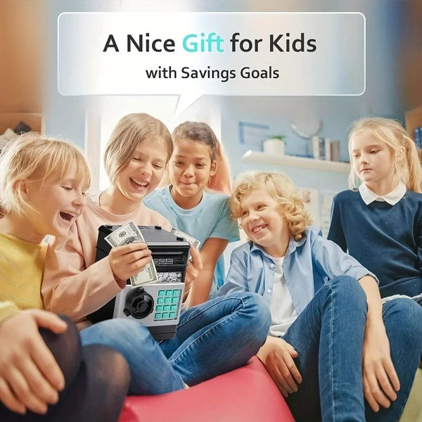 Planet Gates black Electronic Piggy Bank Password Safe Box Money Boxes For Children Digital Coins Cash Saving Safe Deposit Atm Machine Kid Gifts