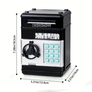 Planet Gates black Electronic Piggy Bank Password Safe Box Money Boxes For Children Digital Coins Cash Saving Safe Deposit Atm Machine Kid Gifts