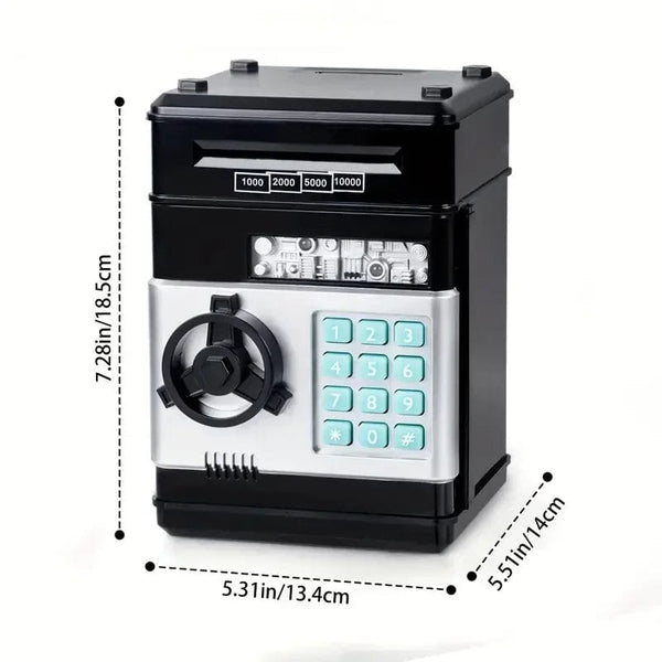 Planet Gates black Electronic Piggy Bank Password Safe Box Money Boxes For Children Digital Coins Cash Saving Safe Deposit Atm Machine Kid Gifts