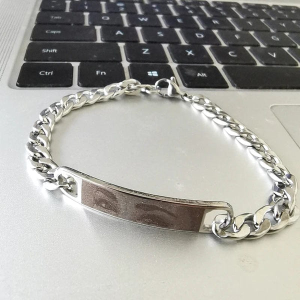 Planet Gates Black / Engrave Eyes Custom Logo Inscription Eyes Engrave Stainless Steel Bracelet Women Personalized For Men Id Bracelet Dropshipping