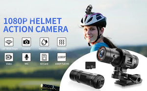 Planet Gates black / F9 and 64GB Mini Sport DV Action Sports Camera Flashlight Helmet Full HD 1080P Video Ideal for Bike, Cycle, Motorcycle Waterproof Camcorder