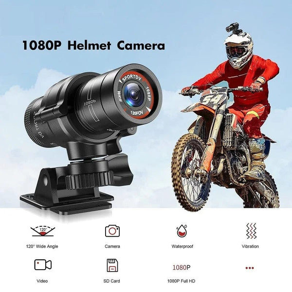 Planet Gates black / F9 and 64GB Mini Sport DV Action Sports Camera Flashlight Helmet Full HD 1080P Video Ideal for Bike, Cycle, Motorcycle Waterproof Camcorder