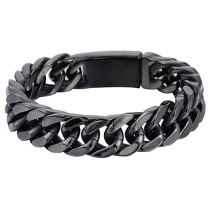 Planet Gates black Fashion Black Cuban Chain Bracelet Stainless Steel Bracelet Hip Hop Bracelets for Men Jewelry Party Anniversary Gift Wholesale