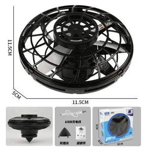 Planet Gates black Flying Spinner UFO Mini Drone,Flying Spinner Hand Operated Drones Indoor Outdoor Cool Stuff Mini Drones Toys Birthday Gifts
