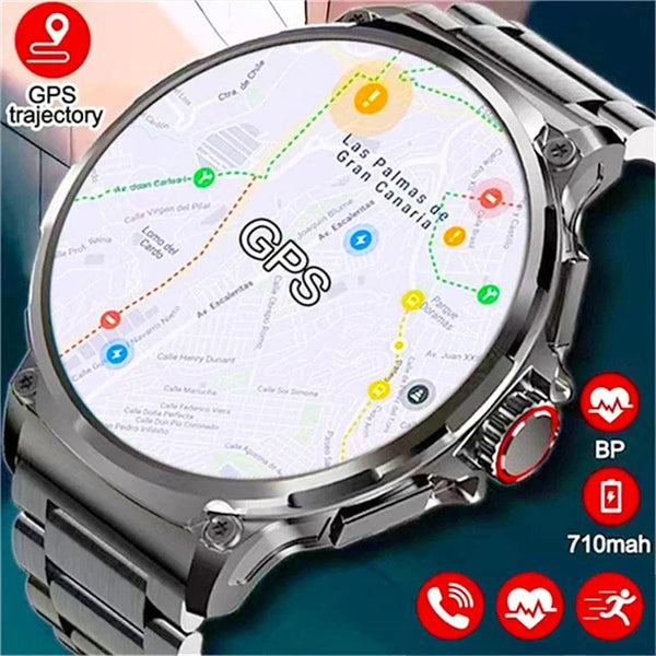 Planet Gates black For Huawei Xiaomi GPS Track Smart Watch Men 1.85-Inch Ultra HD AMOLED Screen 710 Mah Battery Bluetooth Call SmartWatch 2024 New