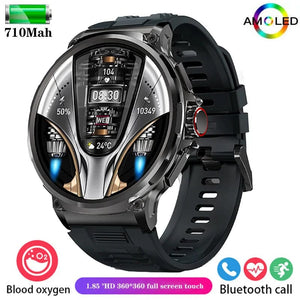 Planet Gates black For Huawei Xiaomi GPS Track Smart Watch Men 1.85-Inch Ultra HD AMOLED Screen 710 Mah Battery Bluetooth Call SmartWatch 2024 New