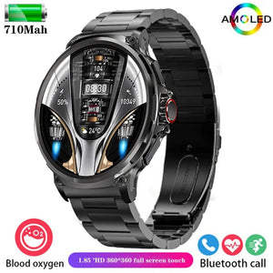 Planet Gates black For Huawei Xiaomi GPS Track Smart Watch Men 1.85-Inch Ultra HD AMOLED Screen 710 Mah Battery Bluetooth Call SmartWatch 2024 New