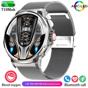 Planet Gates black For Huawei Xiaomi GPS Track Smart Watch Men 1.85-Inch Ultra HD AMOLED Screen 710 Mah Battery Bluetooth Call SmartWatch 2024 New