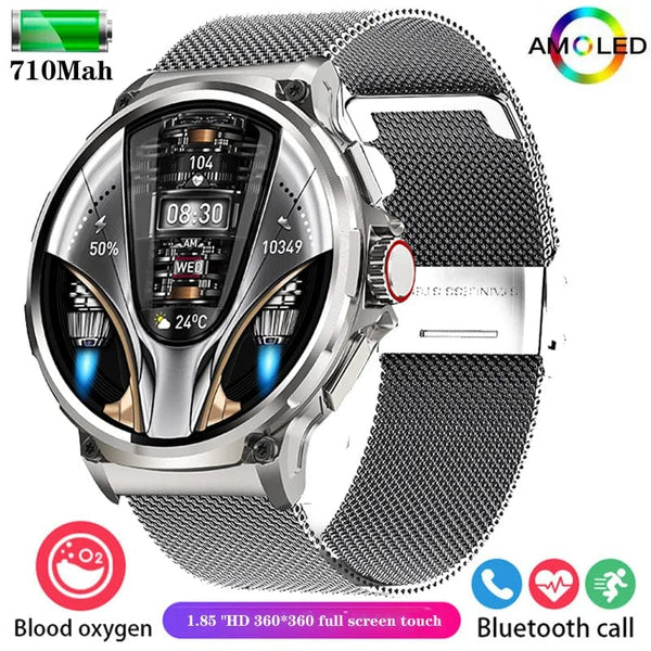 Planet Gates black For Huawei Xiaomi GPS Track Smart Watch Men 1.85-Inch Ultra HD AMOLED Screen 710 Mah Battery Bluetooth Call SmartWatch 2024 New