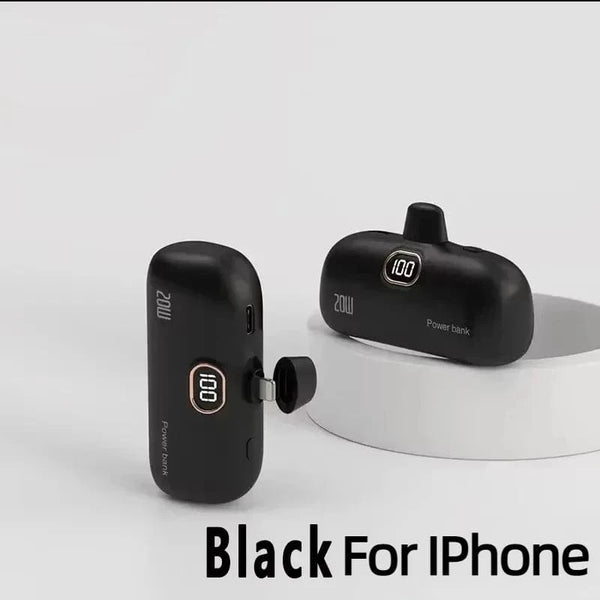 Planet Gates Black for iPhone / 0-2000mAh Mini Power Bank 2000/5000mAh Built Cable Portable Mobile Charger Fast Charger Spare Battery Capsule Power bank For iPhone Type-C