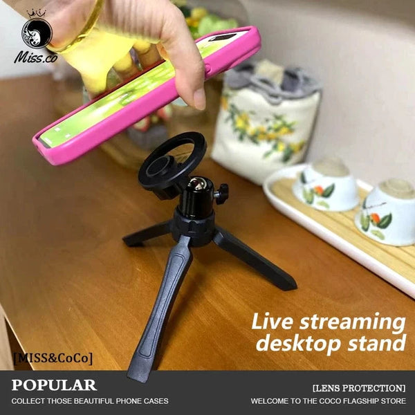 Planet Gates Black For Magsafe Magnet Tripods For Phone Live streaming bracket Tripod Smartphone Monopod Universal Tripod Stand For Phone Holderic