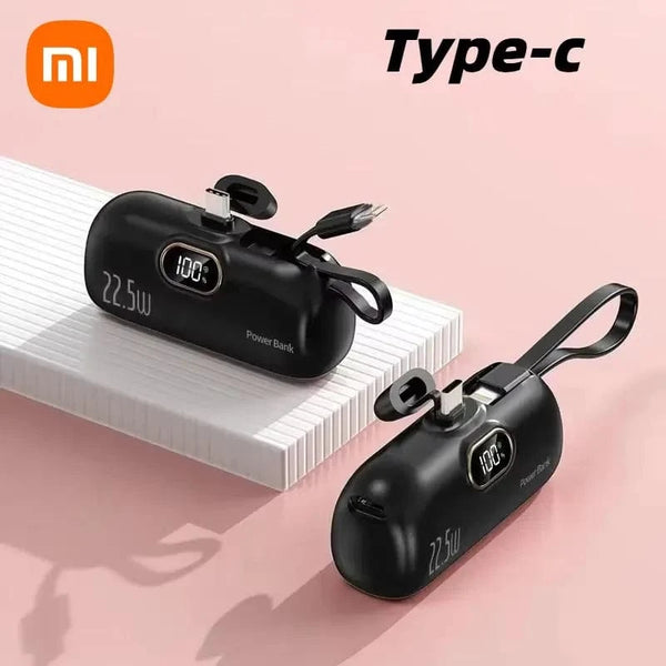 Planet Gates Black For Type-C / 20000mah Xiaomi Mijia 30000mAh Mini Portable Power Bank Capsule Mobile Power Supply Emergency External Battery Fast Charger For iPhone 16