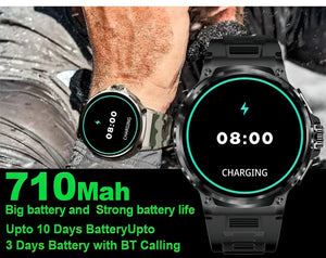 Planet Gates Black For Xiaomi Huawei 1.85"ultra HD Bluetooth Call Smart Watch Men GPS Track 710mAH Large Battery 400+Dial IP68Waterproof Smartwatch