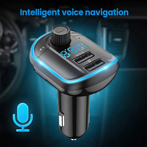 Planet Gates black / france Bluetooth 5.0 FM Transmitter Handsfree Car Radio Modulator MP3 Player With 22.5W USB Super Quick Charge Adapter for Car